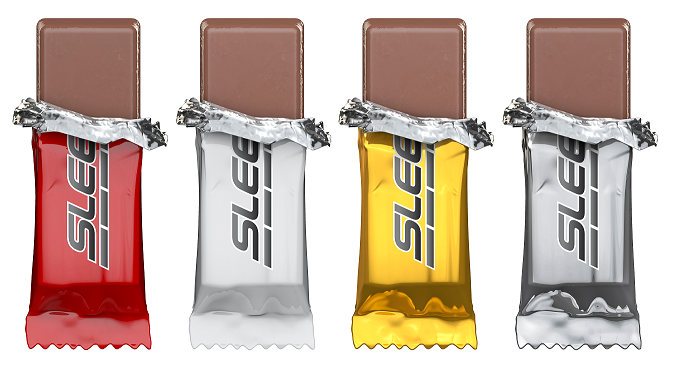 Example chocolate bars flow wrapped