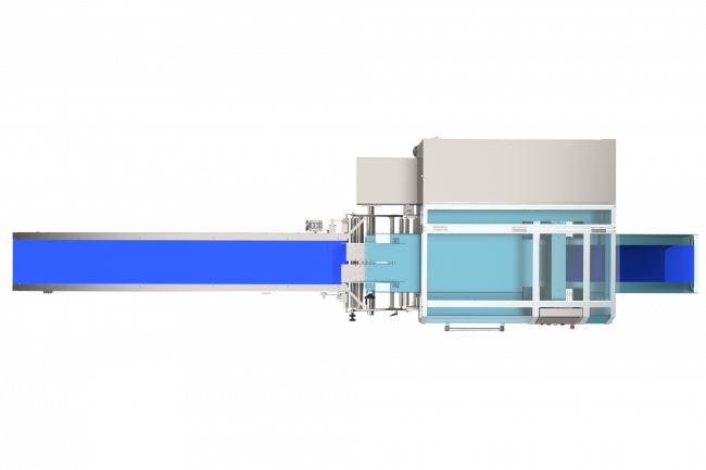 Sleek Wrapper inverted flow wrapping machine top view